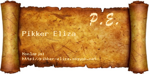 Pikker Eliza névjegykártya